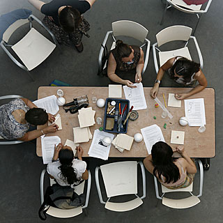 Teachers at a workshop